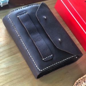 Premium leather Cigar Case with compartments for lighter and cutter. New in box